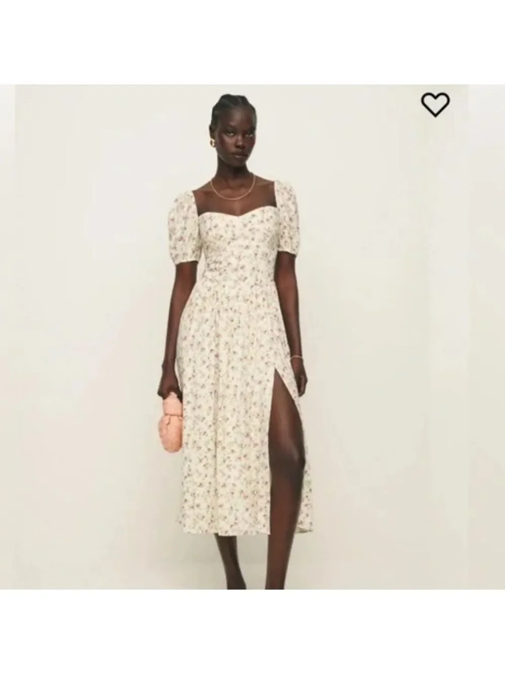 Reformation Ladonna Ivory Floral Midi Dress size 8 - Picture 2 of 14